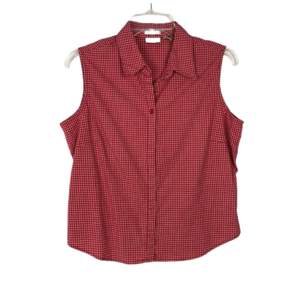 Vintage Fiorlini International Red Plaid Sleeveless Top